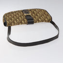 Christian Dior Trotter Canvas Shoulder Bag Brown Gold Auth 123499-7