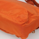 PRADA Shoulder Bag Nylon Orange Gold Auth 123505-17