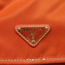 PRADA Shoulder Bag Nylon Orange Gold Auth 123505-19
