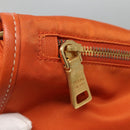 PRADA Shoulder Bag Nylon Orange Gold Auth 123505-20