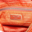 PRADA Shoulder Bag Nylon Orange Gold Auth 123505-21