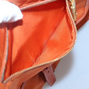 PRADA Shoulder Bag Nylon Orange Gold Auth 123505-26
