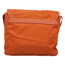 PRADA Shoulder Bag Nylon Orange Gold Auth 123505-2