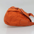 PRADA Shoulder Bag Nylon Orange Gold Auth 123505-3