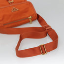 PRADA Shoulder Bag Nylon Orange Gold Auth 123505-7