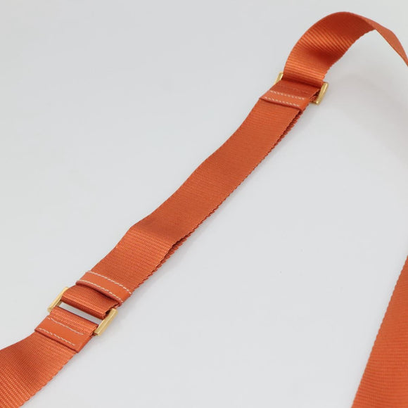 PRADA Shoulder Bag Nylon Orange Gold Auth 123505