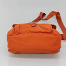 PRADA Shoulder Bag Nylon Orange Gold Auth 123505-5