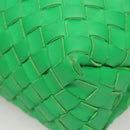 BOTTEGA VENETA INTRECCIATO Shoulder Bag Leather Green Gold Auth 123508-14