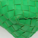 BOTTEGA VENETA INTRECCIATO Shoulder Bag Leather Green Gold Auth 123508-16
