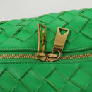 BOTTEGA VENETA INTRECCIATO Shoulder Bag Leather Green Gold Auth 123508-10