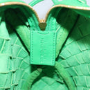 BOTTEGA VENETA INTRECCIATO Shoulder Bag Leather Green Gold Auth 123508-12