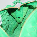 BOTTEGA VENETA INTRECCIATO Shoulder Bag Leather Green Gold Auth 123508-18