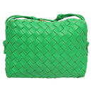 BOTTEGA VENETA INTRECCIATO Shoulder Bag Leather Green Gold Auth 123508-2