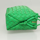 BOTTEGA VENETA INTRECCIATO Shoulder Bag Leather Green Gold Auth 123508-3