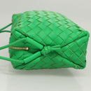 BOTTEGA VENETA INTRECCIATO Shoulder Bag Leather Green Gold Auth 123508-4