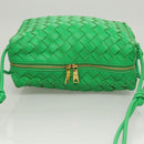 BOTTEGA VENETA INTRECCIATO Shoulder Bag Leather Green Gold Auth 123508-6