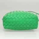 BOTTEGA VENETA INTRECCIATO Shoulder Bag Leather Green Gold Auth 123508-5