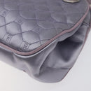 BALLY Chain Hand Bag Satin Purple Silver Auth 123509-9