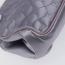 BALLY Chain Hand Bag Satin Purple Silver Auth 123509-14