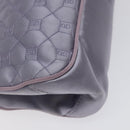 BALLY Chain Hand Bag Satin Purple Silver Auth 123509-16