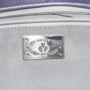 BALLY Chain Hand Bag Satin Purple Silver Auth 123509-10