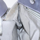 BALLY Chain Hand Bag Satin Purple Silver Auth 123509-18