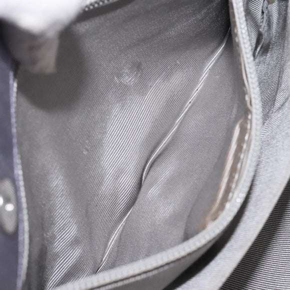 BALLY Chain Hand Bag Satin Purple Silver Auth 123509