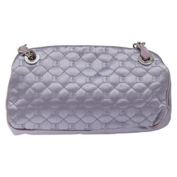 BALLY Chain Hand Bag Satin Purple Silver Auth 123509 - 0