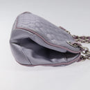 BALLY Chain Hand Bag Satin Purple Silver Auth 123509-3