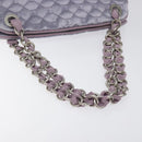 BALLY Chain Hand Bag Satin Purple Silver Auth 123509-7