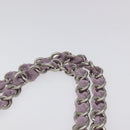 BALLY Chain Hand Bag Satin Purple Silver Auth 123509-8