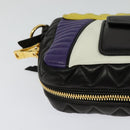 Miu Miu Matelasse Shoulder Bag Leather Yellow Gold Auth 123510-15