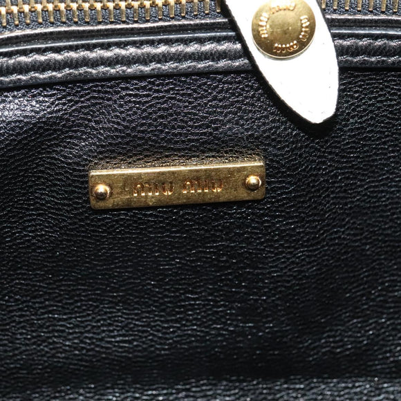 Miu Miu Matelasse Shoulder Bag Leather Yellow Gold Auth 123510