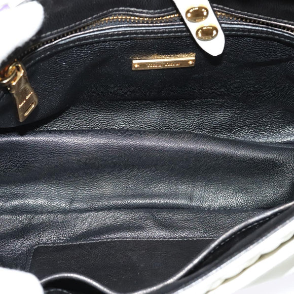 Miu Miu Matelasse Shoulder Bag Leather Yellow Gold Auth 123510