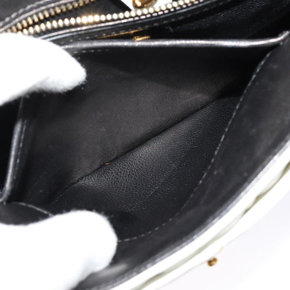 Miu Miu Matelasse Shoulder Bag Leather Yellow Gold Auth 123510