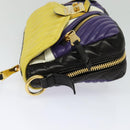 Miu Miu Matelasse Shoulder Bag Leather Yellow Gold Auth 123510-3