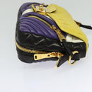 Miu Miu Matelasse Shoulder Bag Leather Yellow Gold Auth 123510-4