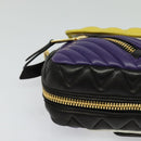 Miu Miu Matelasse Shoulder Bag Leather Yellow Gold Auth 123510-7