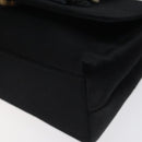 CHANEL Shoulder Bag Silk Black Gold CC Auth 123511-14