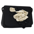 CHANEL Shoulder Bag Silk Black Gold CC Auth 123511-1