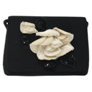 CHANEL Shoulder Bag Silk Black Gold CC Auth 123511-13