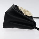 CHANEL Shoulder Bag Silk Black Gold CC Auth 123511-3