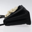 CHANEL Shoulder Bag Silk Black Gold CC Auth 123511-4