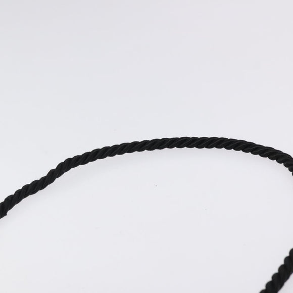 CHANEL Shoulder Bag Silk Black Gold CC Auth 123511