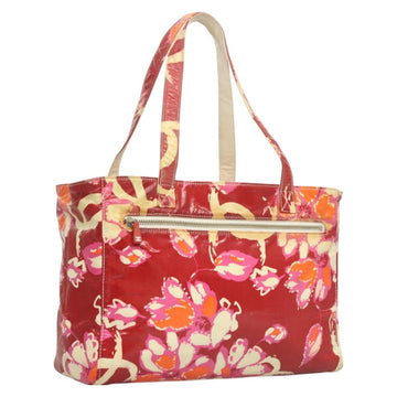 CHANEL High Summer Tote Bag Enamel Red CC Auth 123514