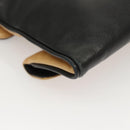 CHANEL Choco Bar Hand Bag Lamb Skin Beige Black CC Auth 123516-16