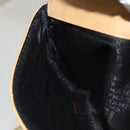 CHANEL Choco Bar Hand Bag Lamb Skin Beige Black CC Auth 123516-22