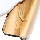CHANEL Choco Bar Hand Bag Lamb Skin Beige Black CC Auth 123516V-24