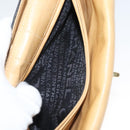 CHANEL Choco Bar Hand Bag Lamb Skin Beige Black CC Auth 123516-25