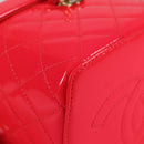 CHANEL Matelasse Vanity Pouch Enamel Pink Gold CC Auth 123518M-10